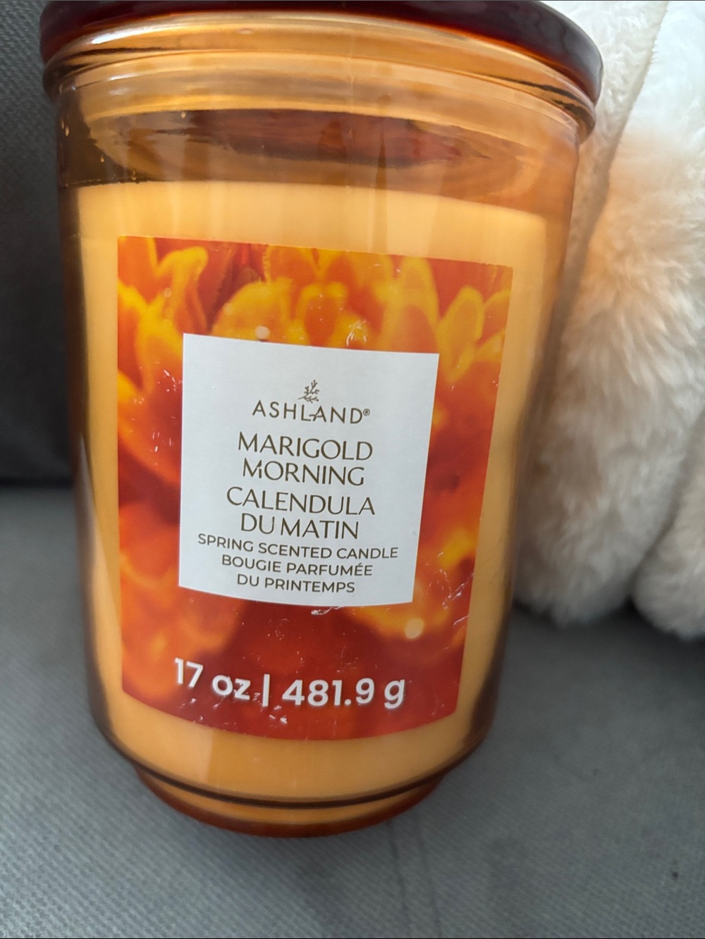 Ashland Marigold Morning Calendula Scented Candle - Orange and White Label